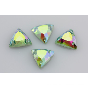 Green Ab Flat Back Stones with Two Holes